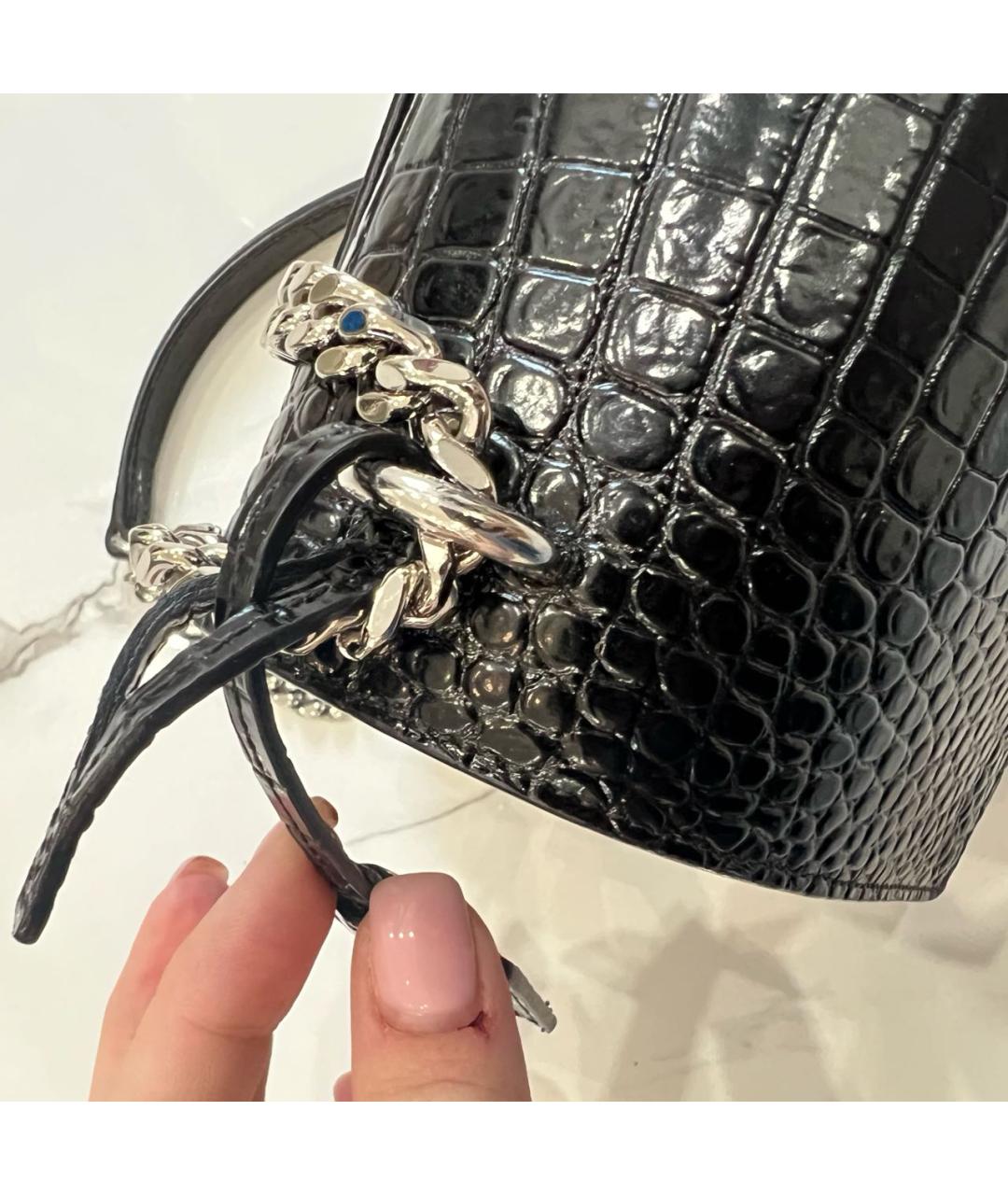 SAINT LAURENT Черная кожаная сумка на плечо, фото 7