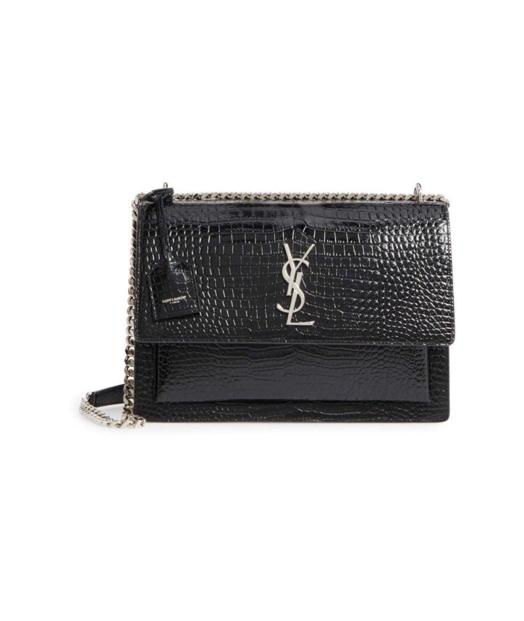 SAINT LAURENT Черная кожаная сумка на плечо, фото 9