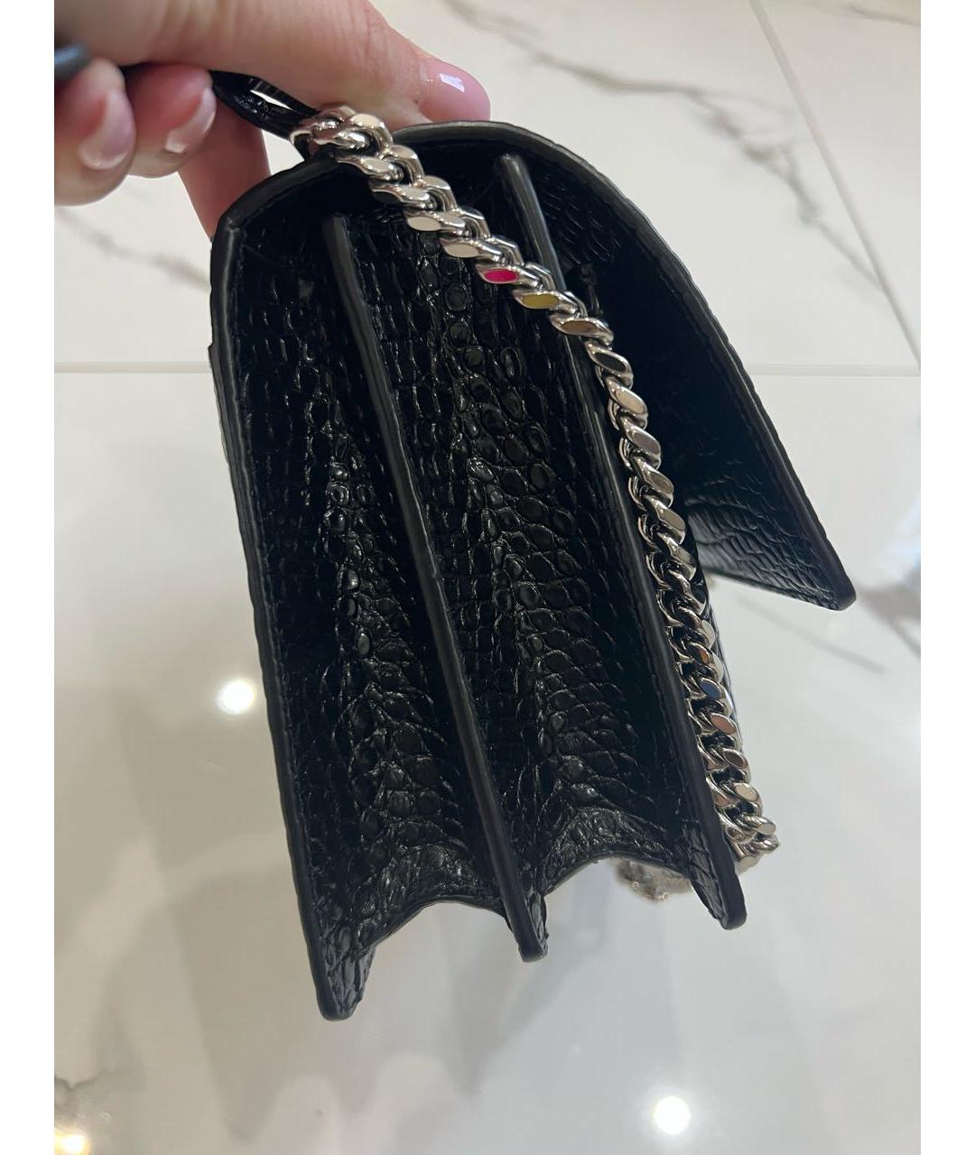 SAINT LAURENT Черная кожаная сумка на плечо, фото 6