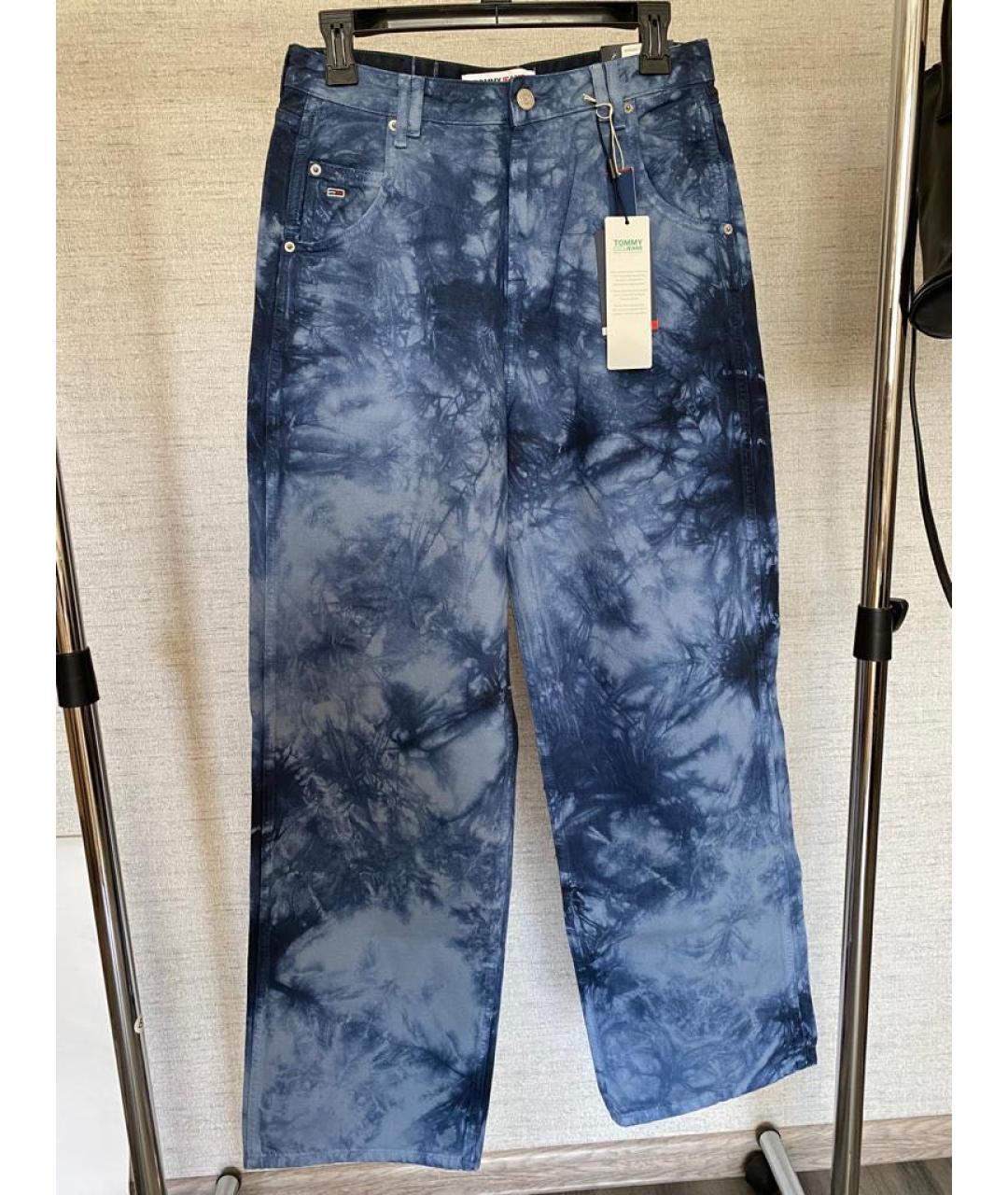 TOMMY HILFIGER Темно-синие хлопковые прямые джинсы, фото 9