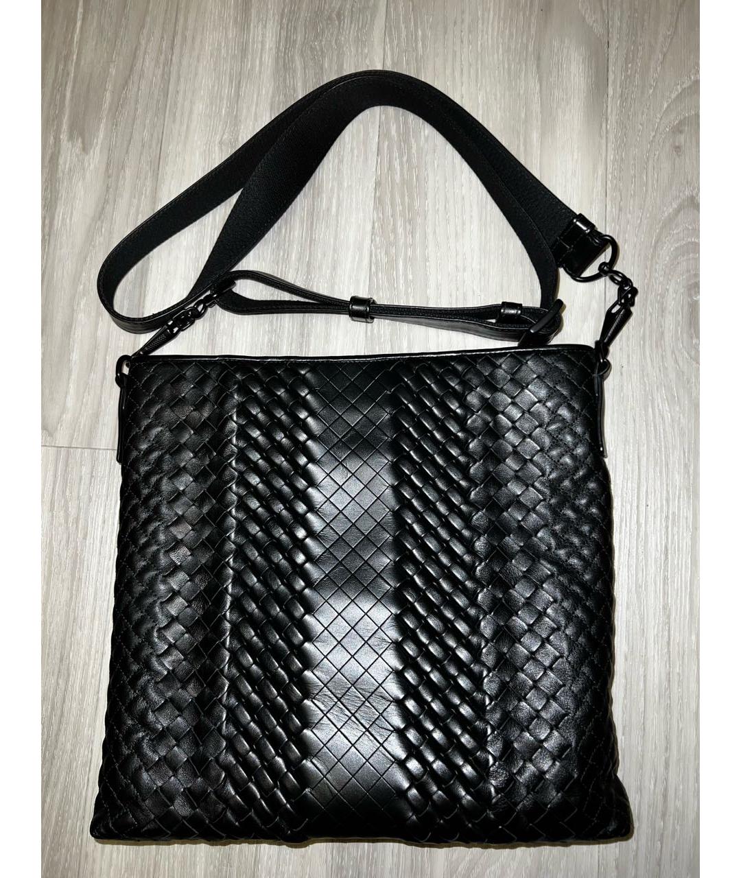BOTTEGA VENETA Черная кожаная сумка на плечо, фото 9