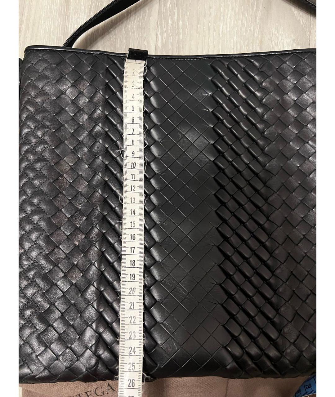 BOTTEGA VENETA Черная кожаная сумка на плечо, фото 7