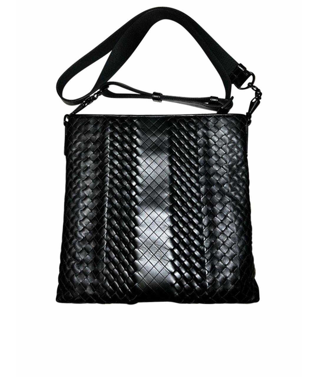 BOTTEGA VENETA Черная кожаная сумка на плечо, фото 1