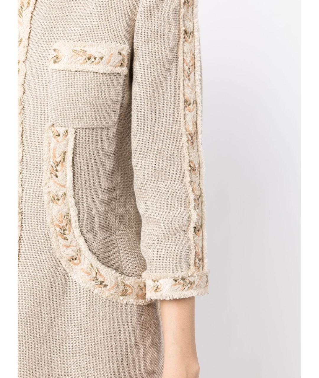 CHANEL Бежевое льняное пальто, фото 6