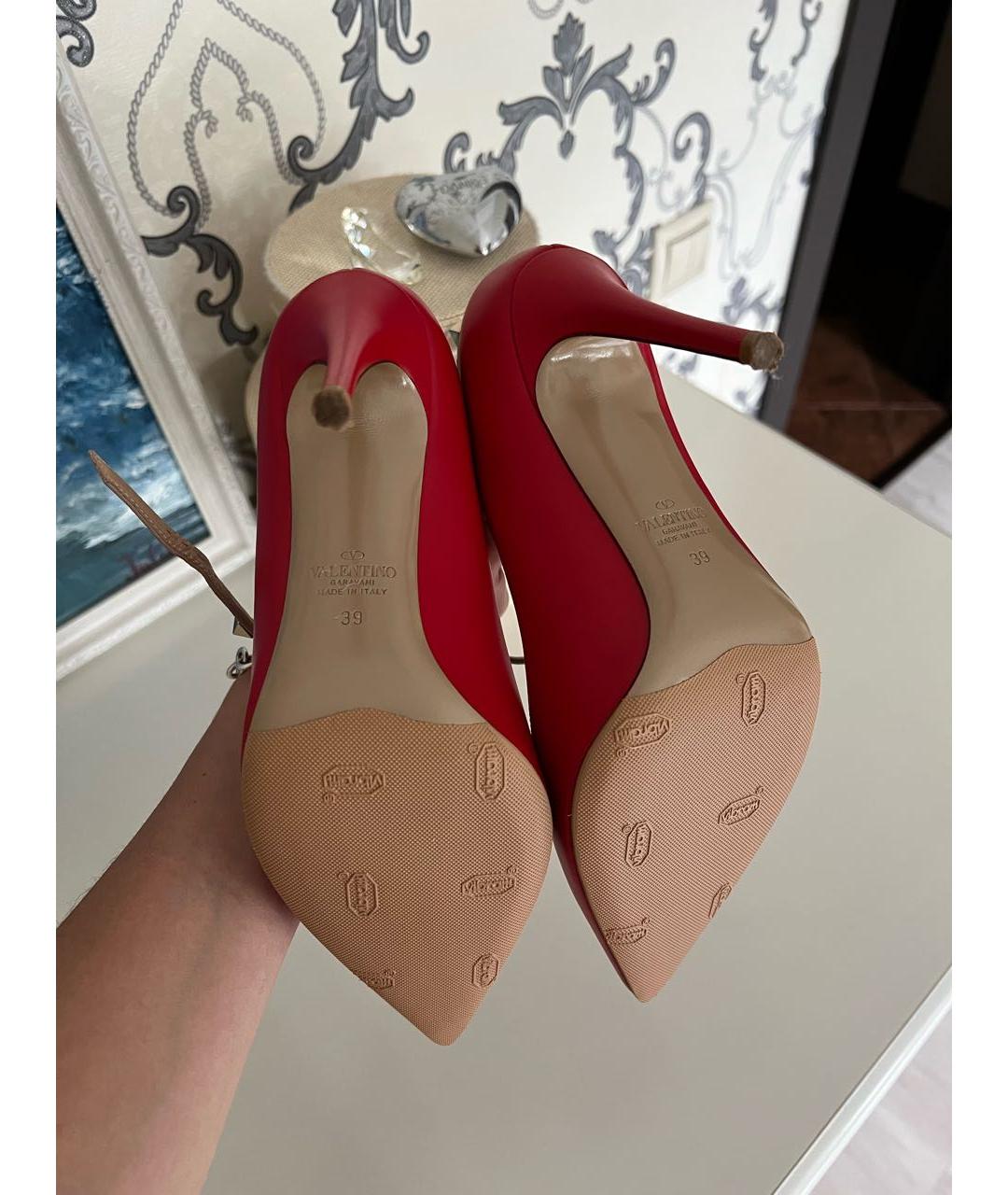 VALENTINO Красные кожаные туфли, фото 5