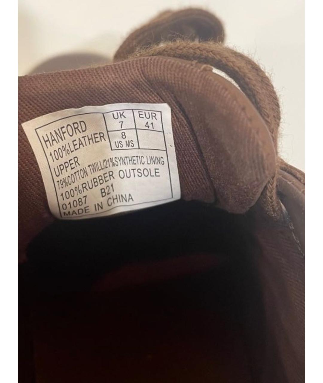 POLO RALPH LAUREN Коричневые кожаные низкие кроссовки / кеды, фото 6