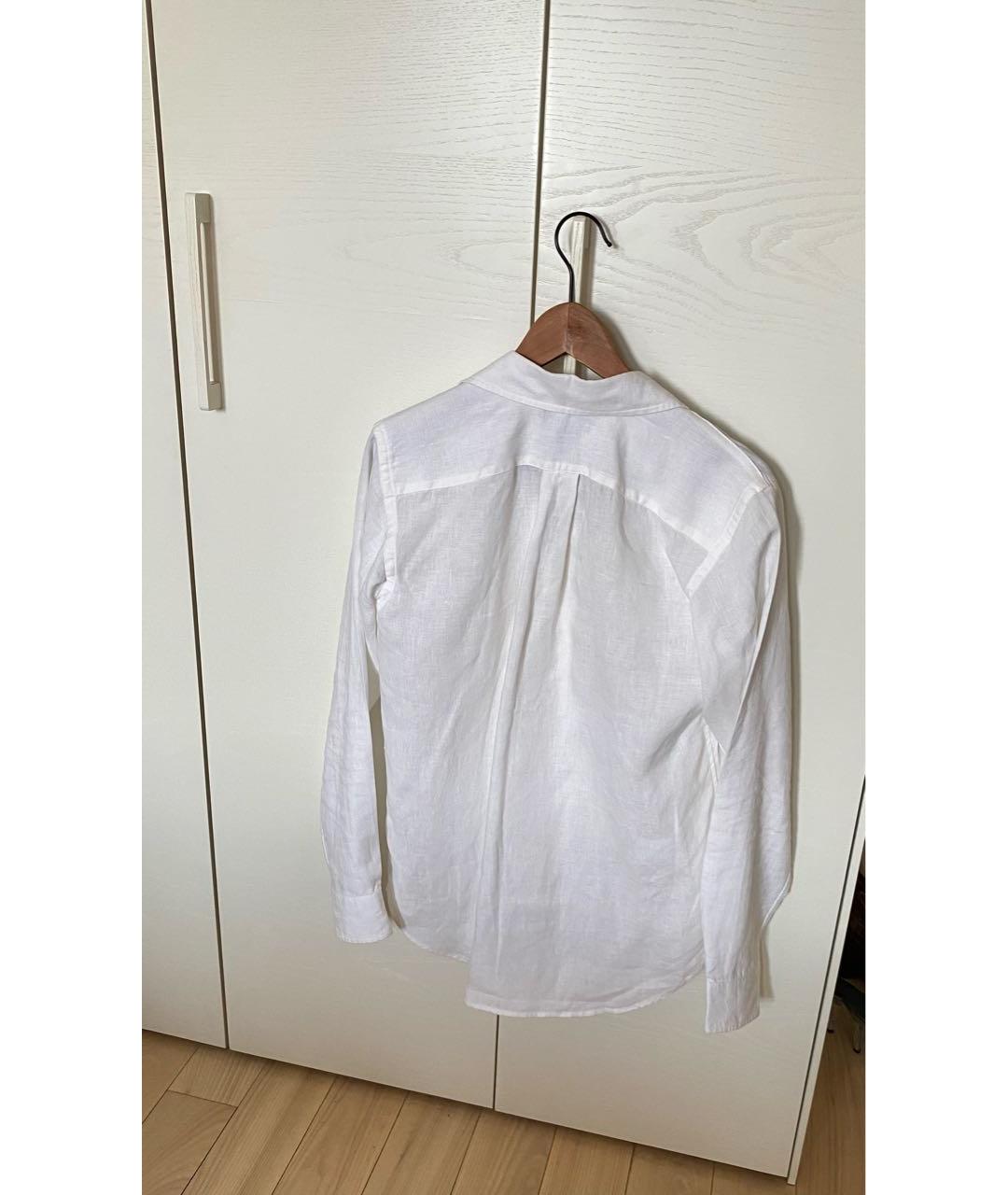 RALPH LAUREN Белая льняная классическая рубашка, фото 2
