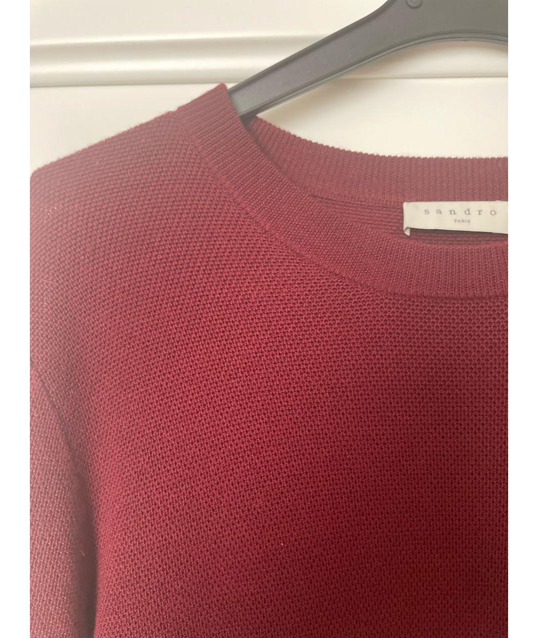 SANDRO Бордовый шерстяной джемпер / свитер, фото 4