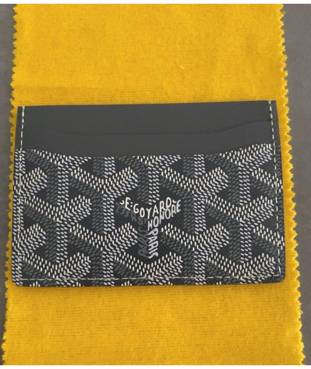 GOYARD Серая кожаная визитница, фото 4