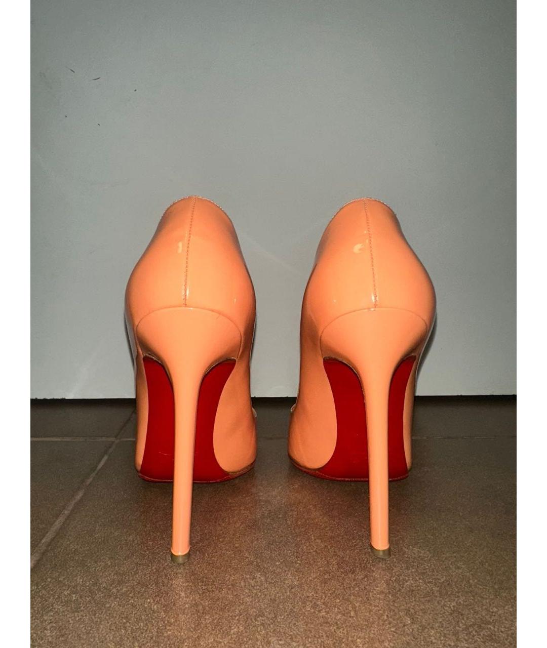 CHRISTIAN LOUBOUTIN Оранжевое туфли из лакированной кожи, фото 4