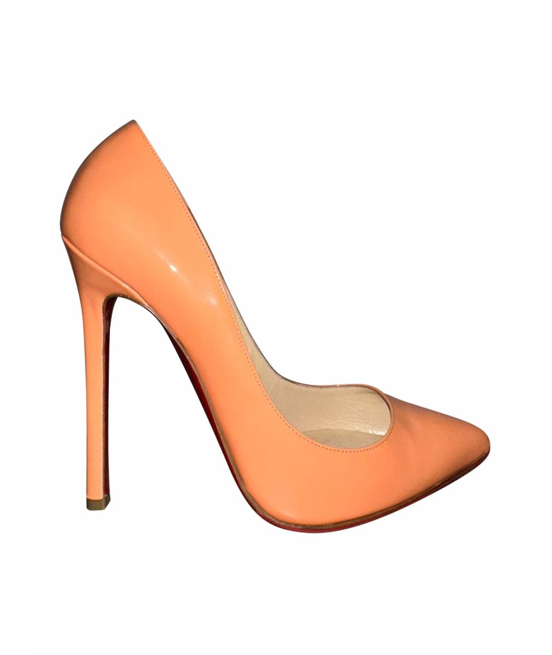 CHRISTIAN LOUBOUTIN Оранжевое туфли из лакированной кожи, фото 1