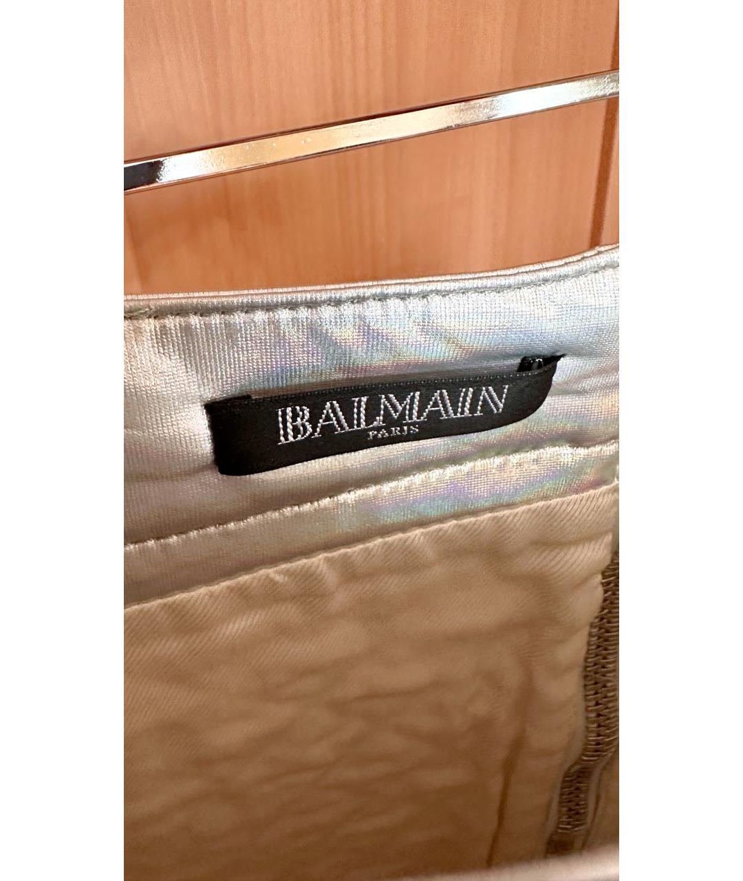 BALMAIN Серебряная юбка мини, фото 3