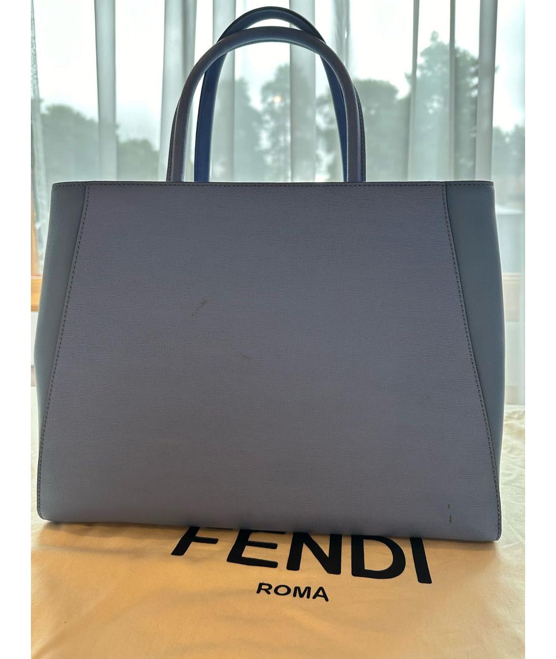 FENDI Голубая кожаная сумка тоут, фото 3