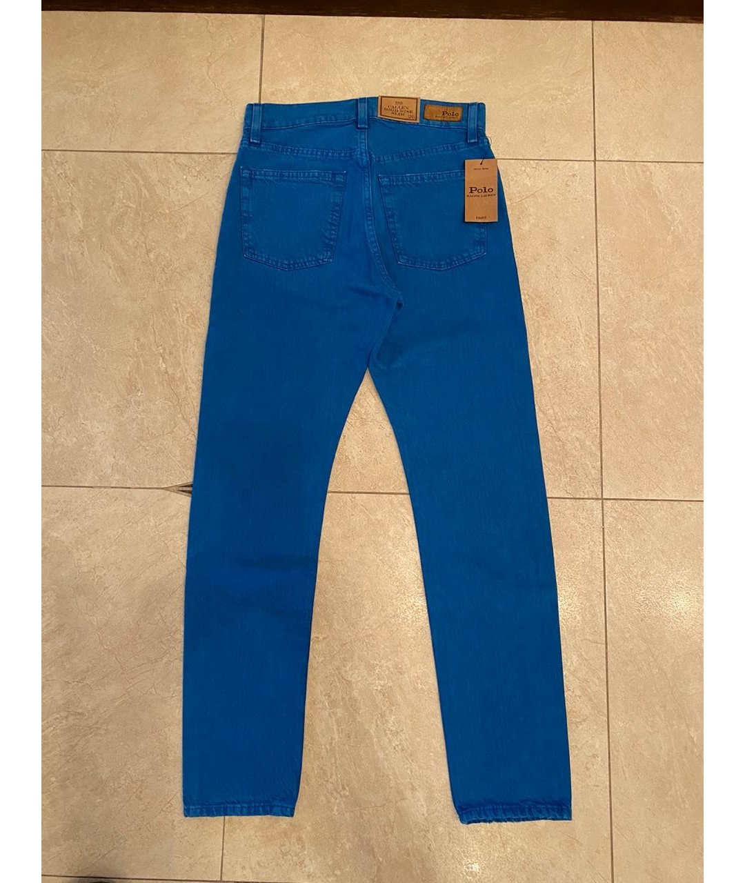 POLO RALPH LAUREN Синие хлопковые джинсы слим, фото 4