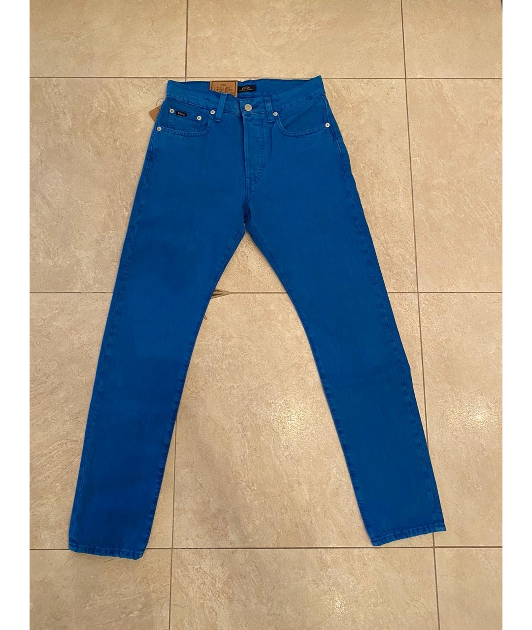 POLO RALPH LAUREN Синие хлопковые джинсы слим, фото 7