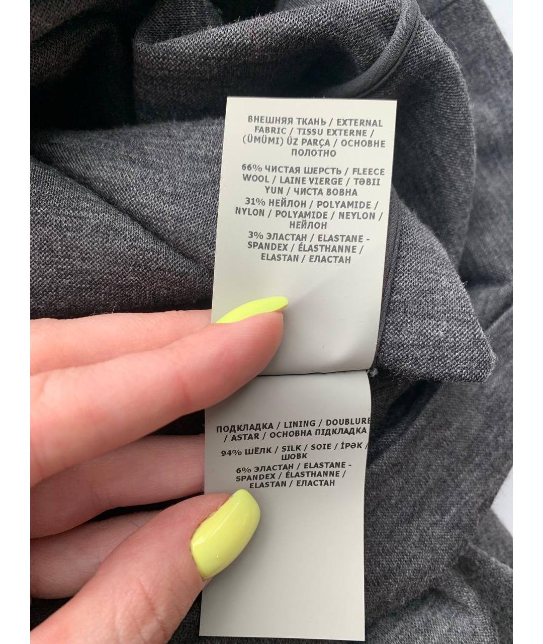 TOM FORD Серое шерстяное повседневное платье, фото 7