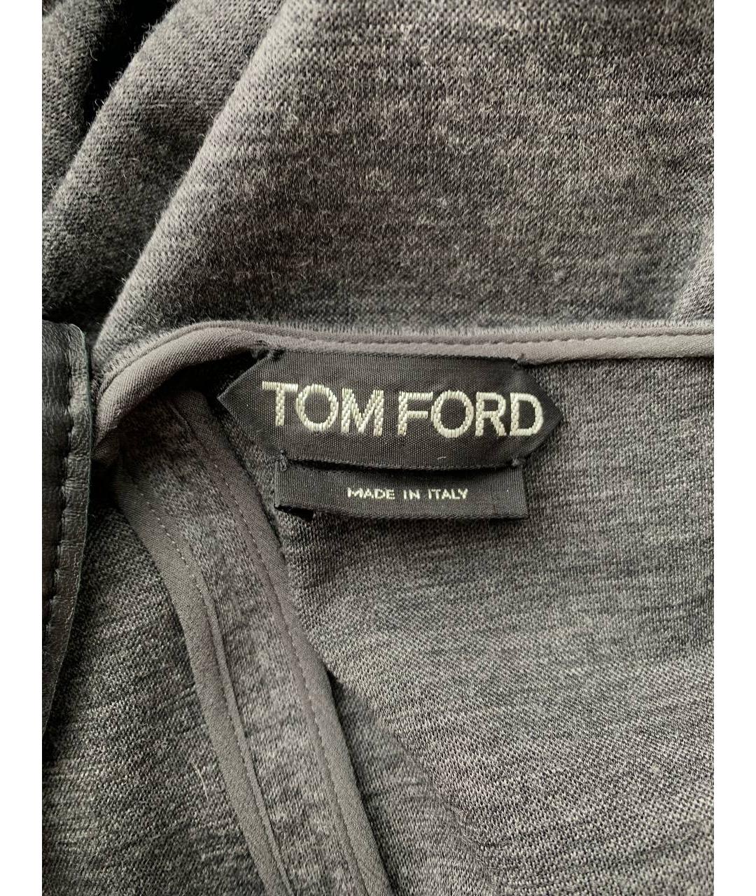 TOM FORD Серое шерстяное повседневное платье, фото 5