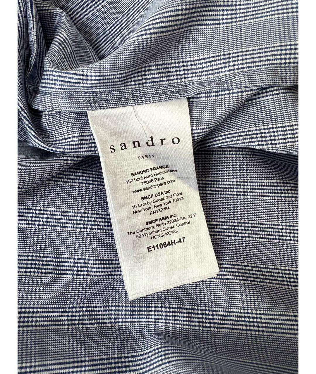 SANDRO Голубая хлопковая блузы, фото 6