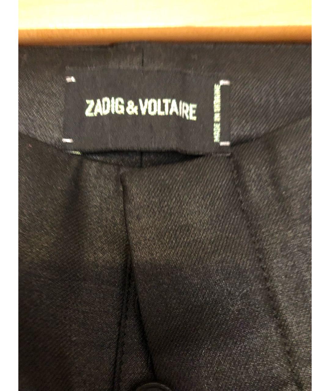 ZADIG & VOLTAIRE Черные полиэстеровые прямые брюки, фото 3