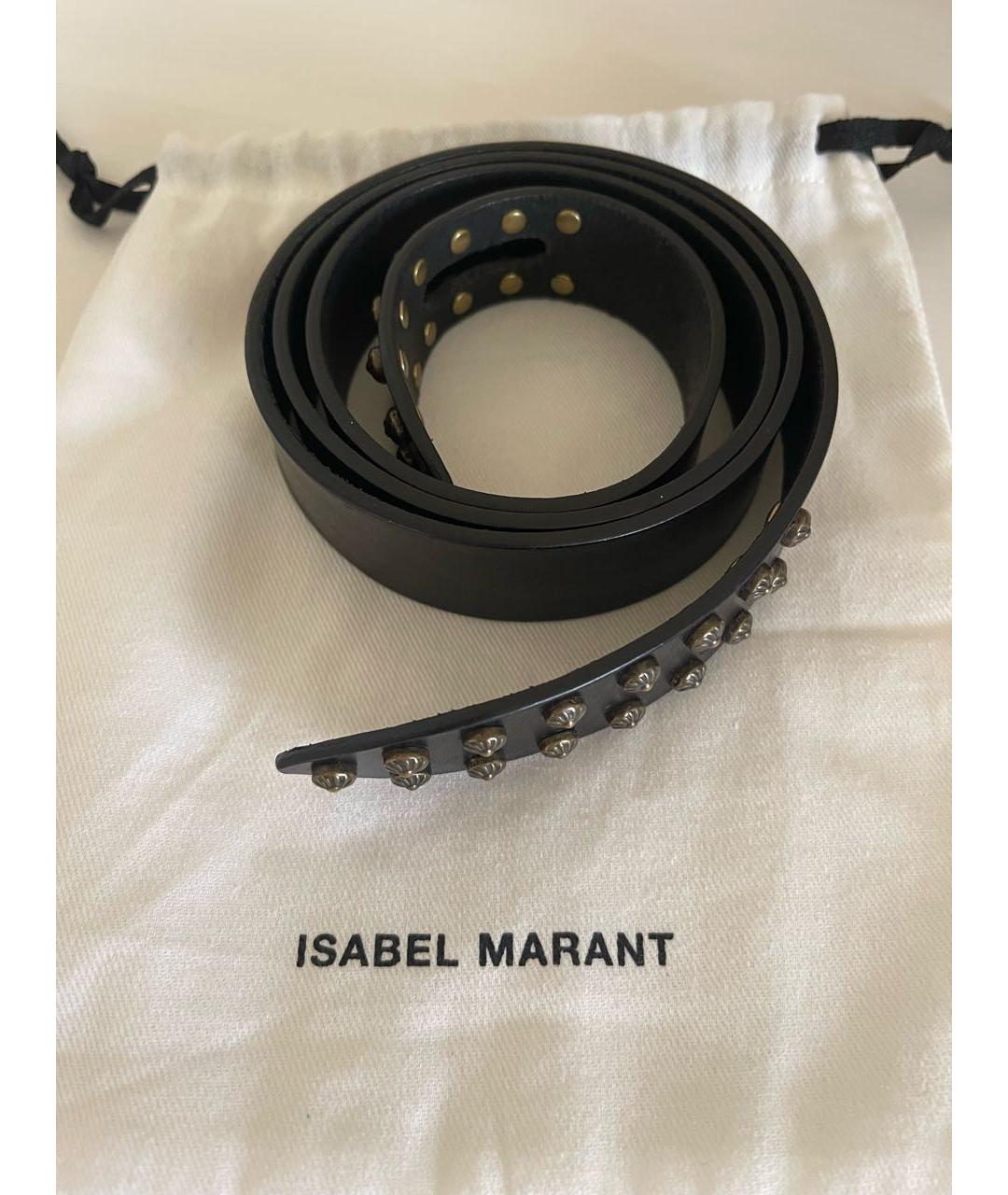 ISABEL MARANT Черный кожаный ремень, фото 2