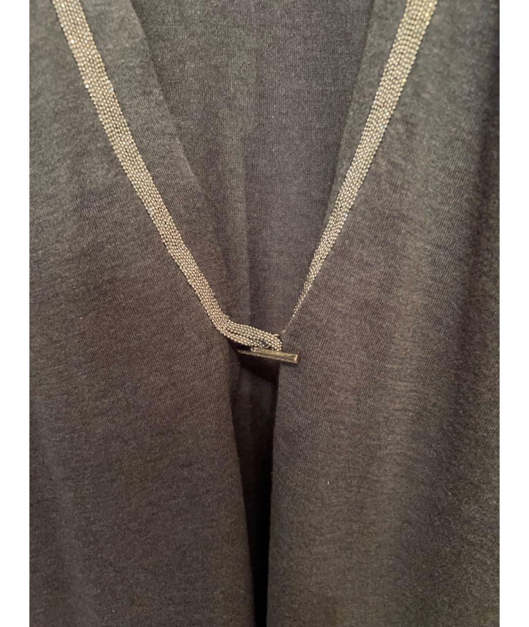 BRUNELLO CUCINELLI Антрацитовый хлопковый кардиган, фото 3