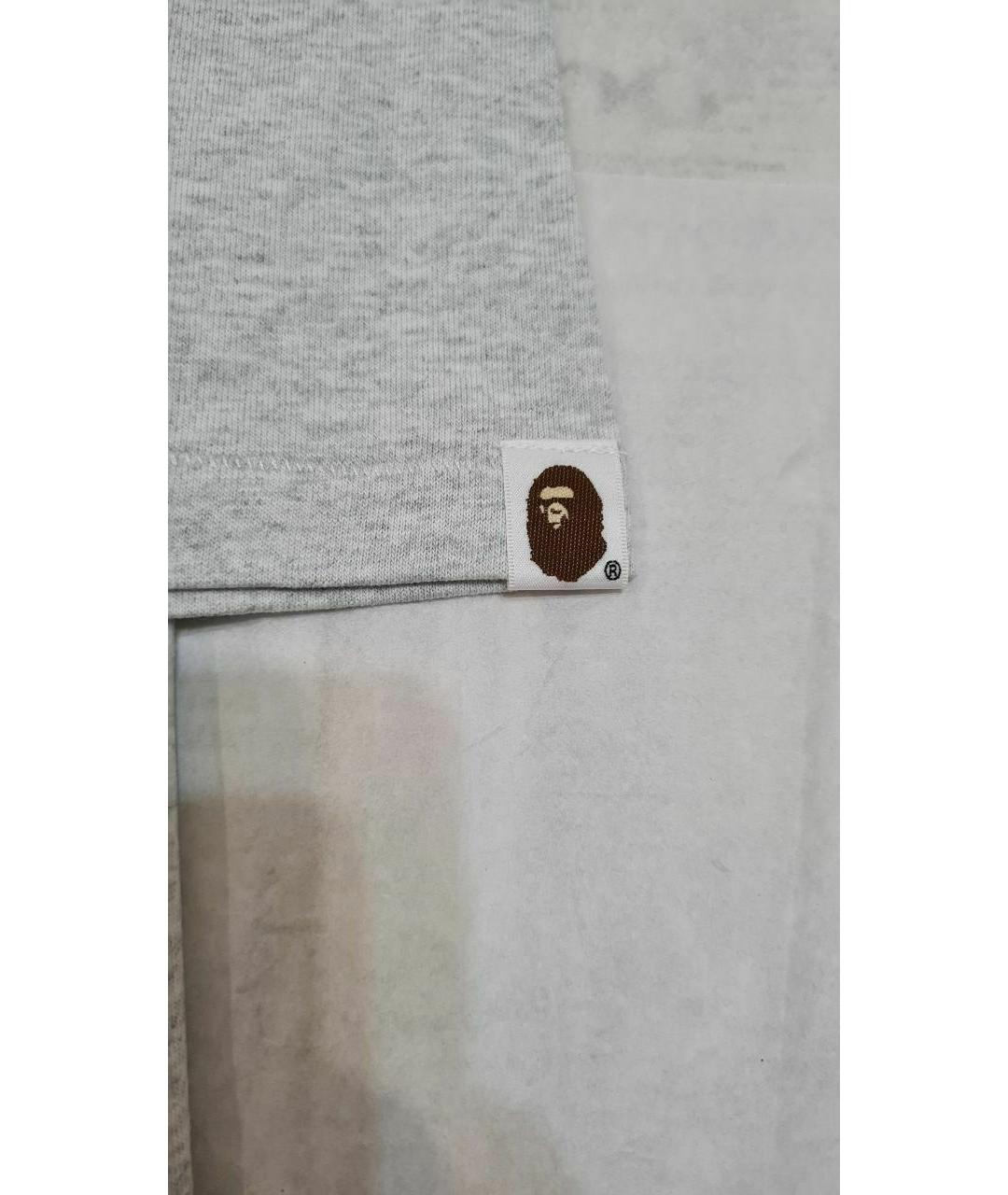 A BATHING APE Серая хлопковая футболка, фото 6