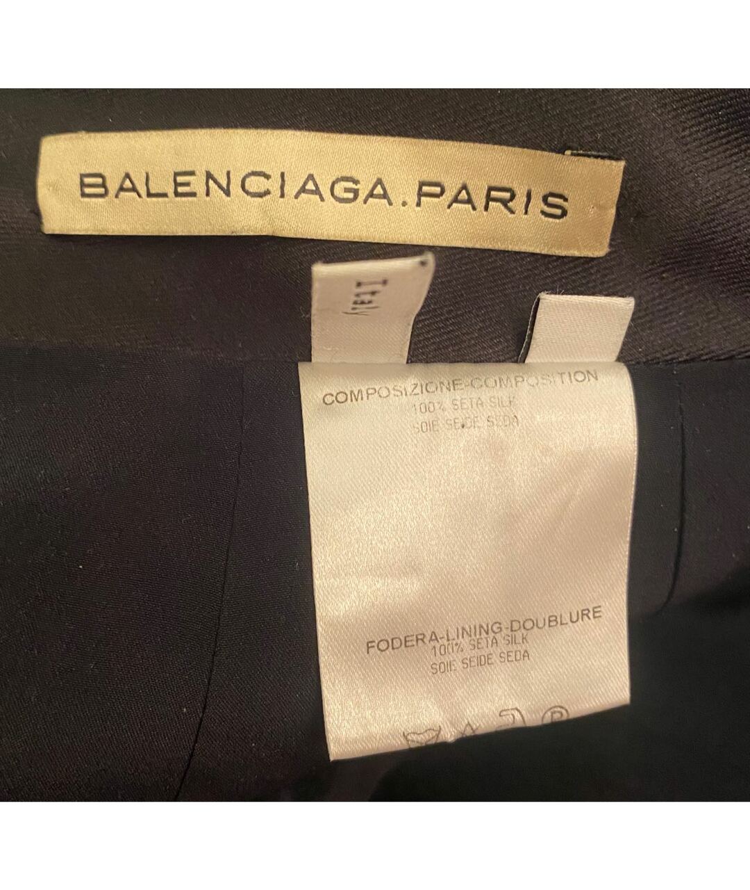 BALENCIAGA Черная шелковая юбка мини, фото 5