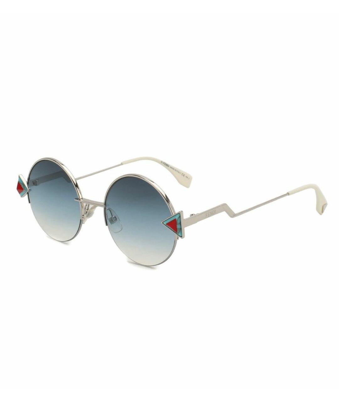 FENDI Голубые пластиковые солнцезащитные очки, фото 5
