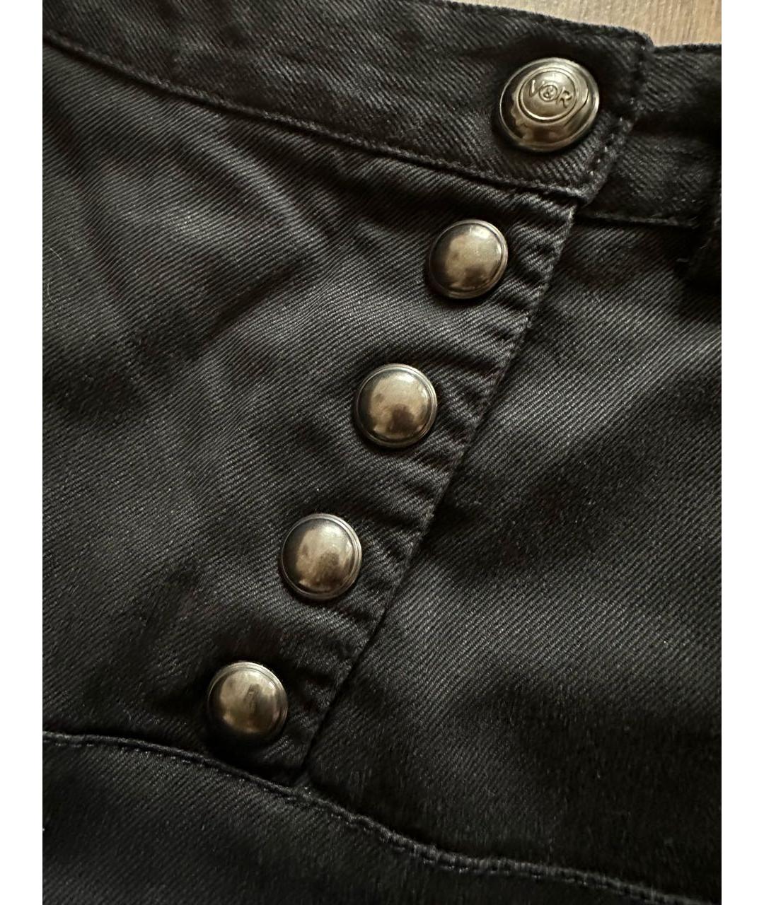 VIKTOR & ROLF Черные хлопко-эластановые прямые джинсы, фото 3