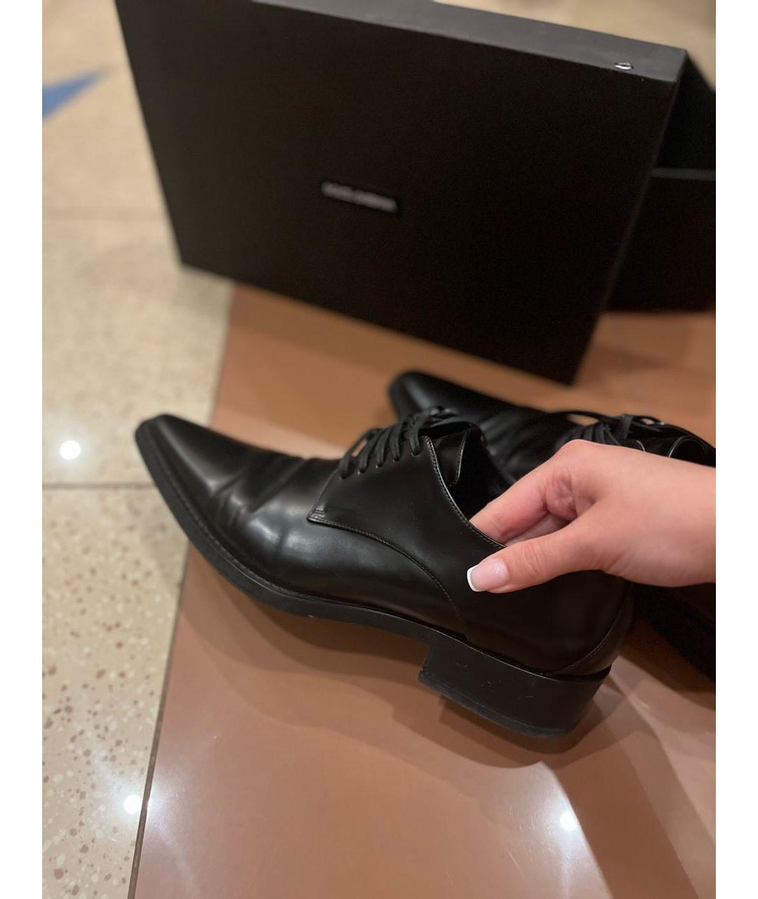 DOLCE&GABBANA Черные кожаные брогги и оксфорды, фото 5