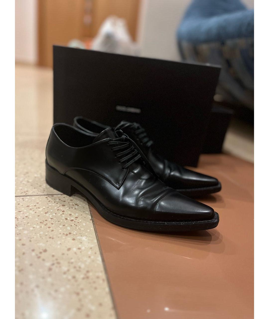DOLCE&GABBANA Черные кожаные брогги и оксфорды, фото 2