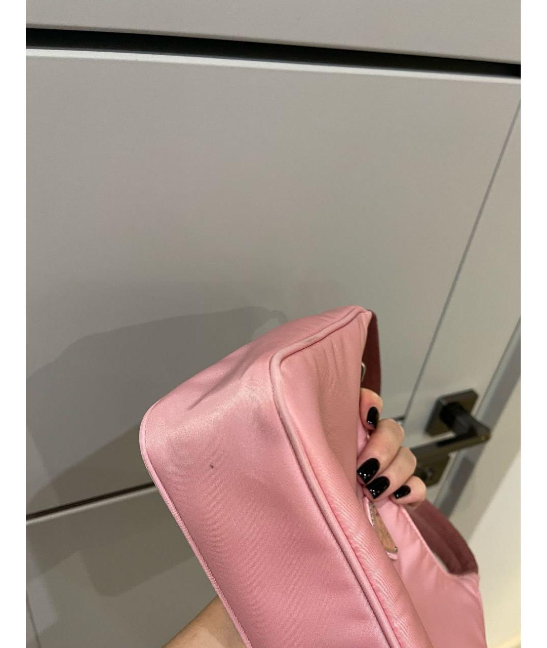 PRADA Розовая тканевая сумка с короткими ручками, фото 5