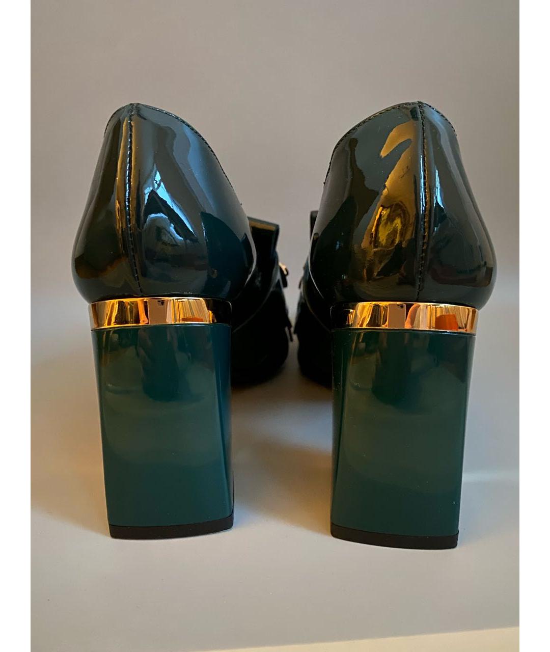 BALDININI Зеленые кожаные туфли, фото 4