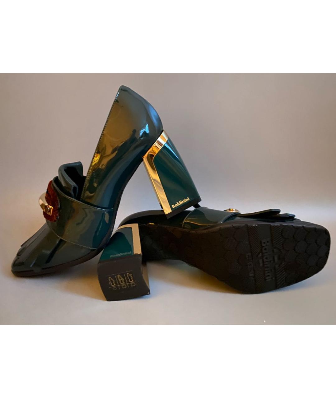 BALDININI Зеленые кожаные туфли, фото 3