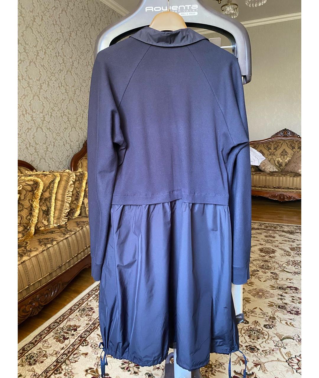 MARC CAIN Темно-синее хлопковое повседневное платье, фото 2