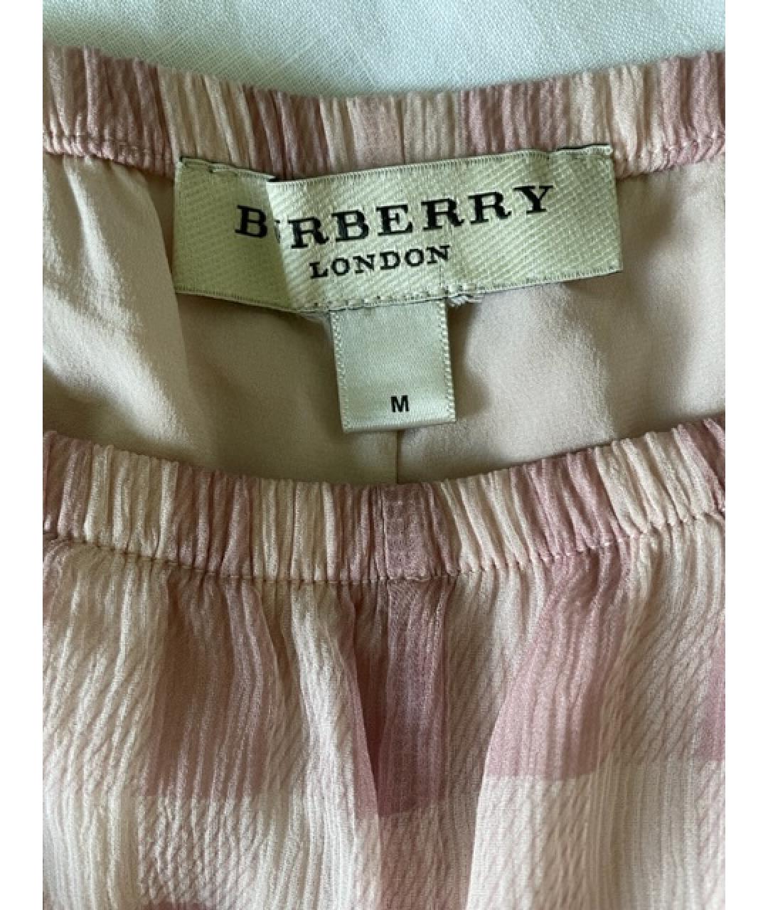 BURBERRY Розовые шелковые шорты, фото 4