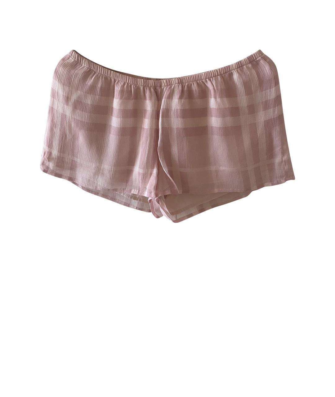 BURBERRY Розовые шелковые шорты, фото 1