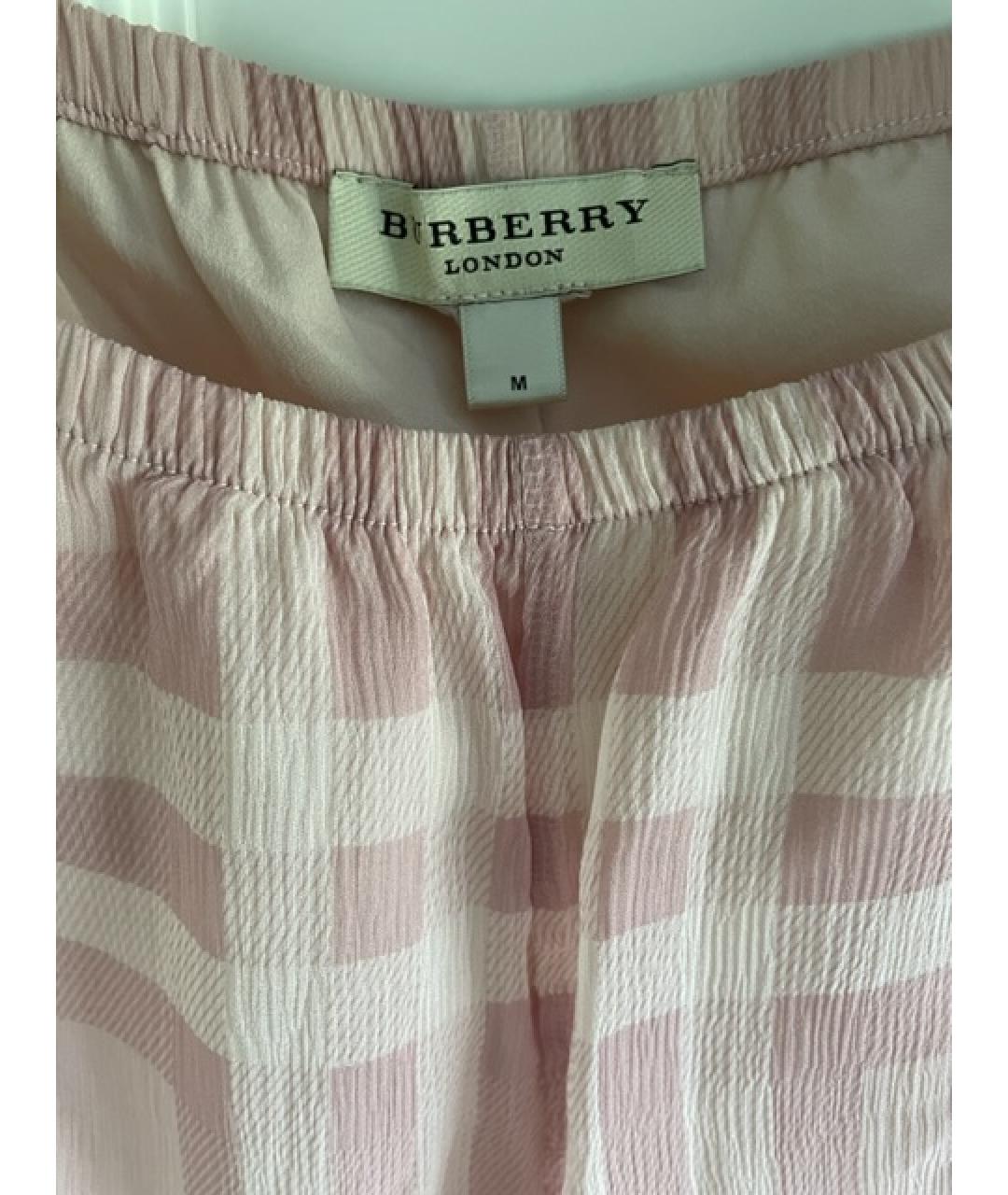 BURBERRY Розовые шелковые шорты, фото 3