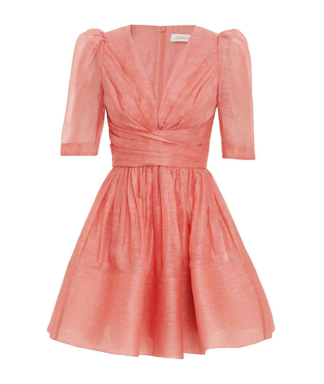 ZIMMERMANN Розовое льняное платье, фото 1