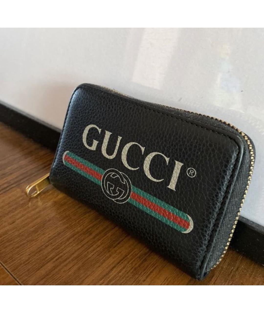 GUCCI Черный кожаный кошелек, фото 5