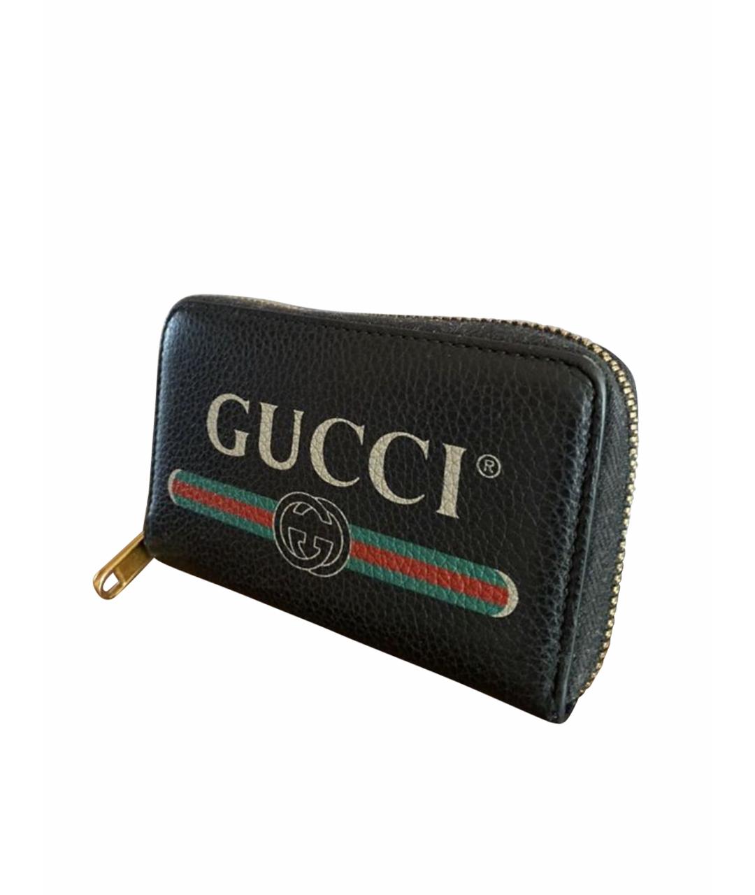 GUCCI Черный кожаный кошелек, фото 1