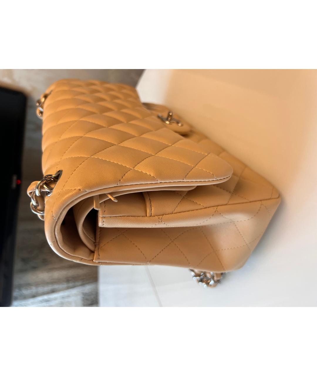 CHANEL Бежевая кожаная сумка через плечо, фото 2
