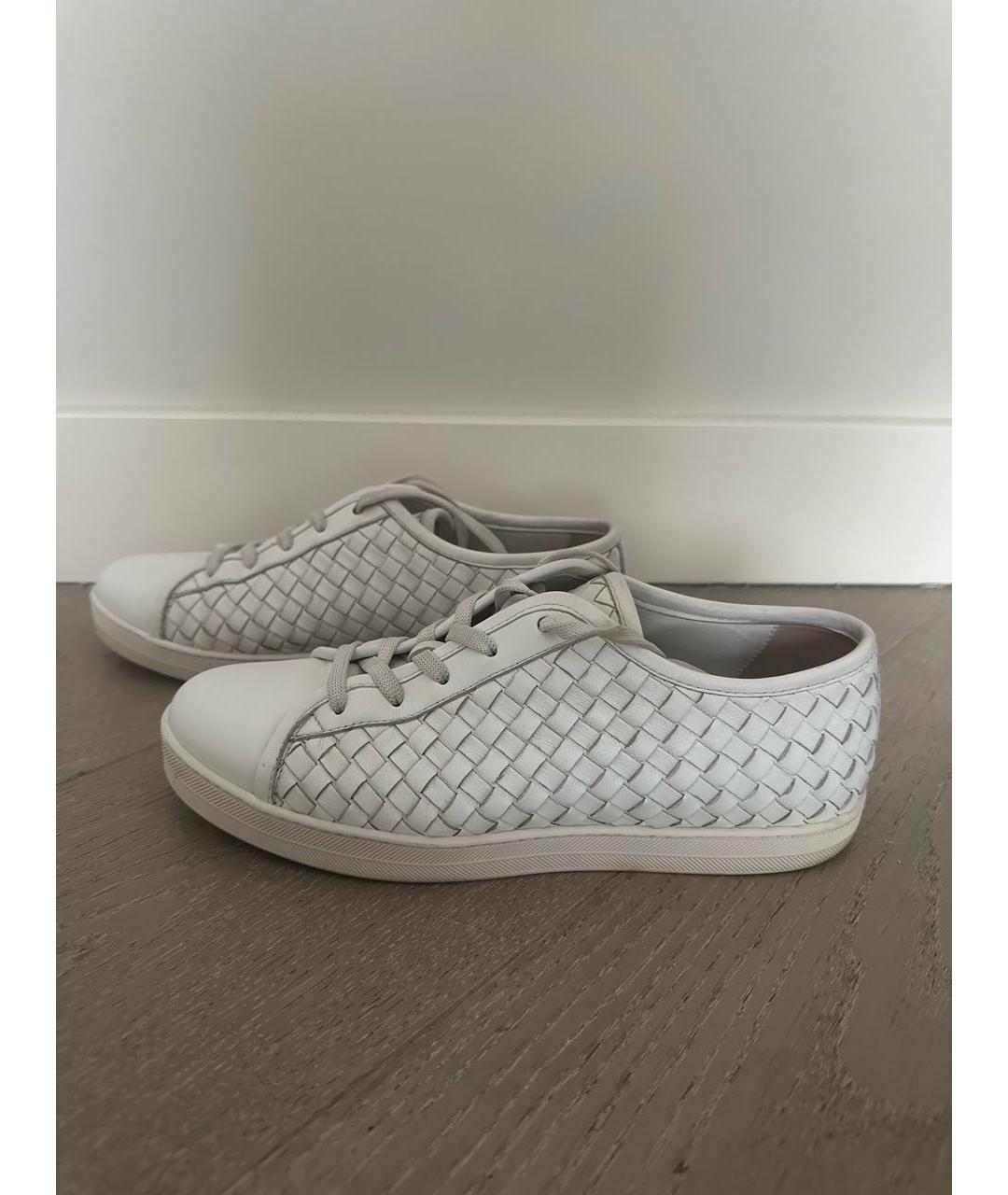 BOTTEGA VENETA Белые кожаные кеды, фото 5