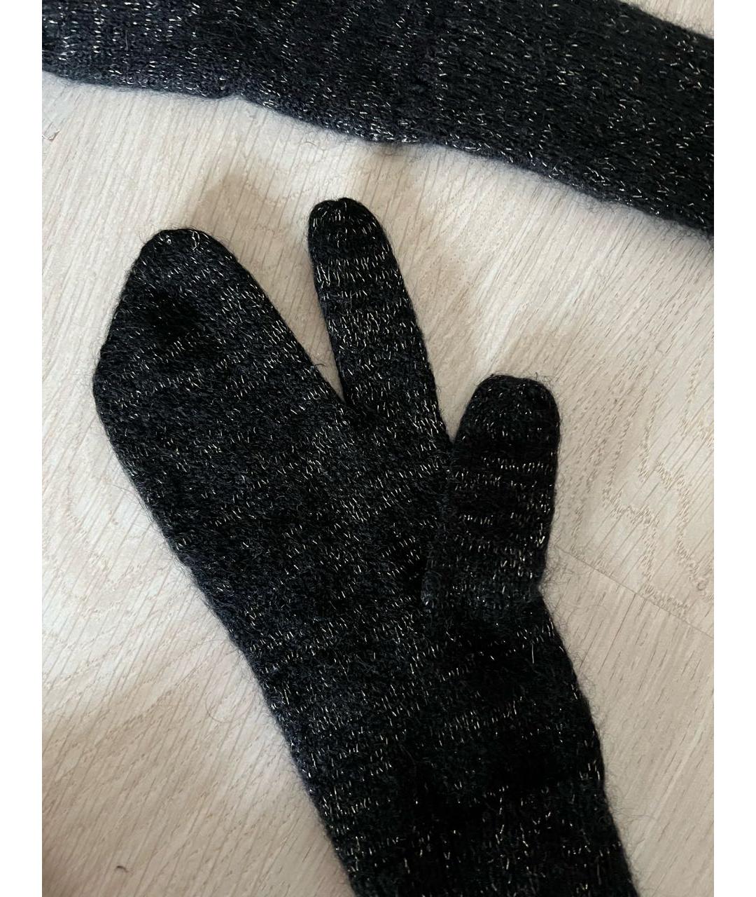 MAISON MARGIELA Темно-синие шерстяные перчатки, фото 2
