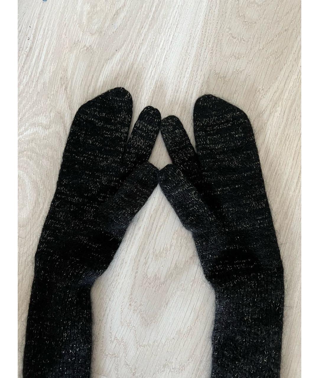 MAISON MARGIELA Темно-синие шерстяные перчатки, фото 3