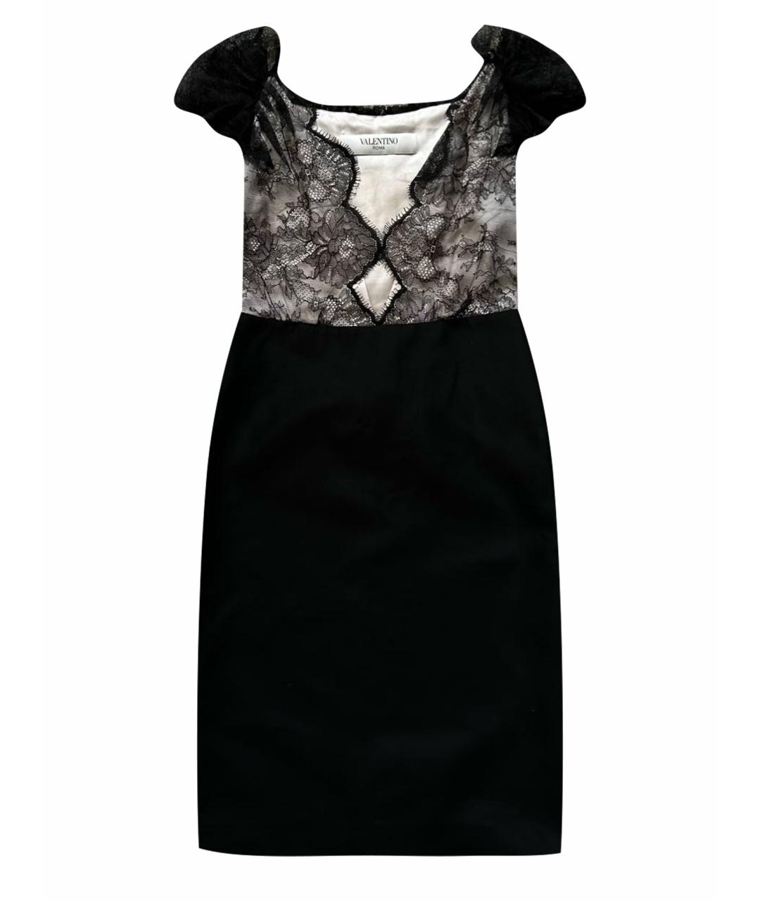 VALENTINO Черное хлопковое коктейльное платье, фото 1
