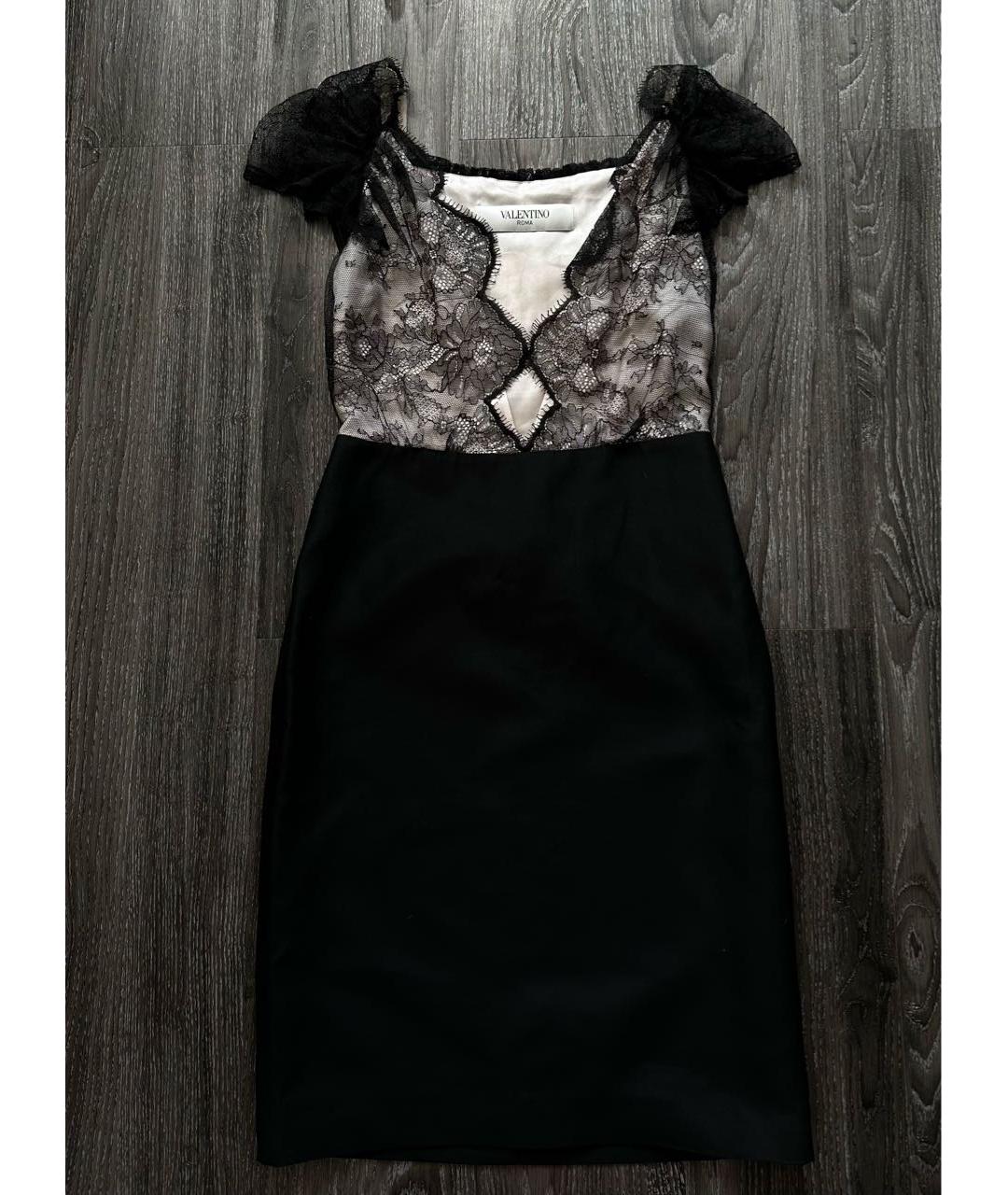 VALENTINO Черное хлопковое коктейльное платье, фото 8