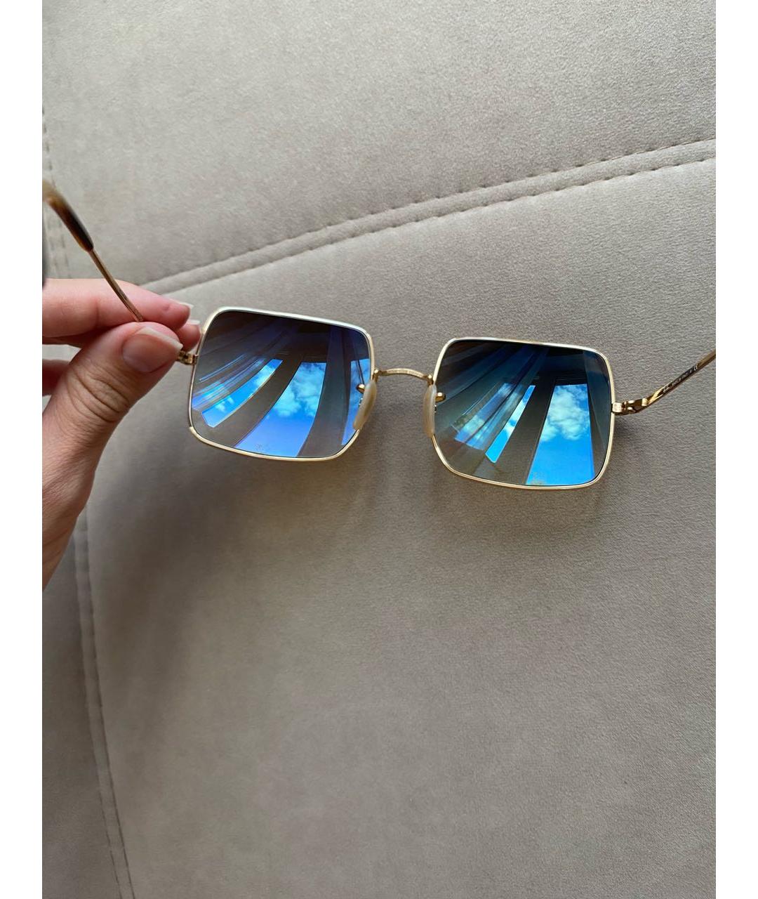 RAY BAN Коричневые металлические солнцезащитные очки, фото 7