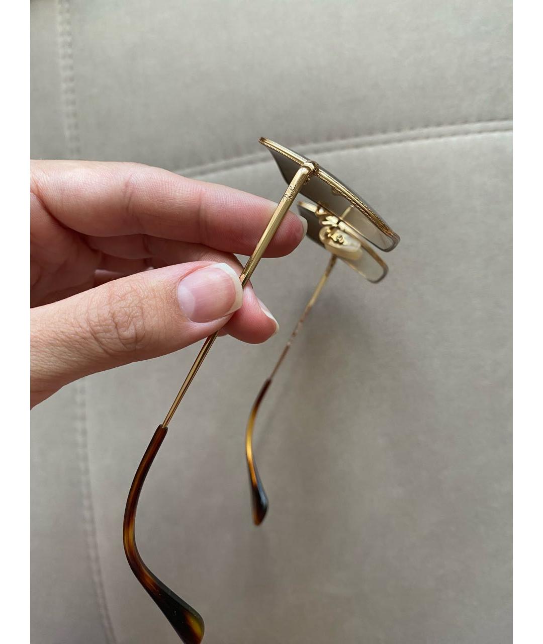 RAY BAN Коричневые металлические солнцезащитные очки, фото 5