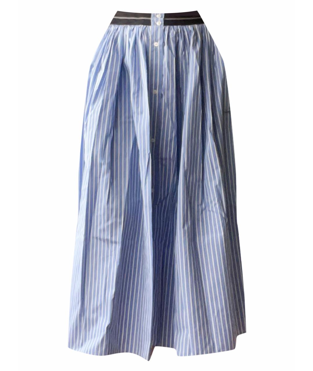 MSGM Голубая хлопковая юбка макси, фото 1